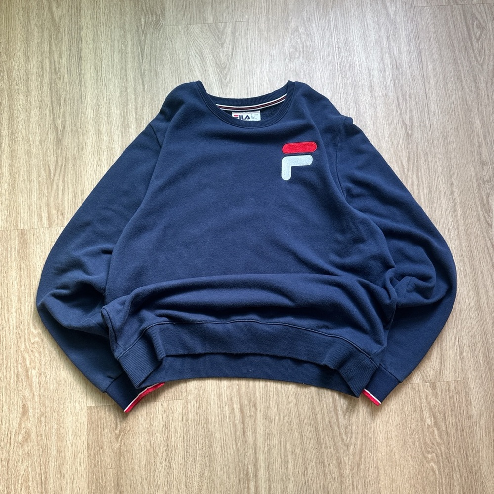 FILA Men's Dark Blue Crewneck Sweater